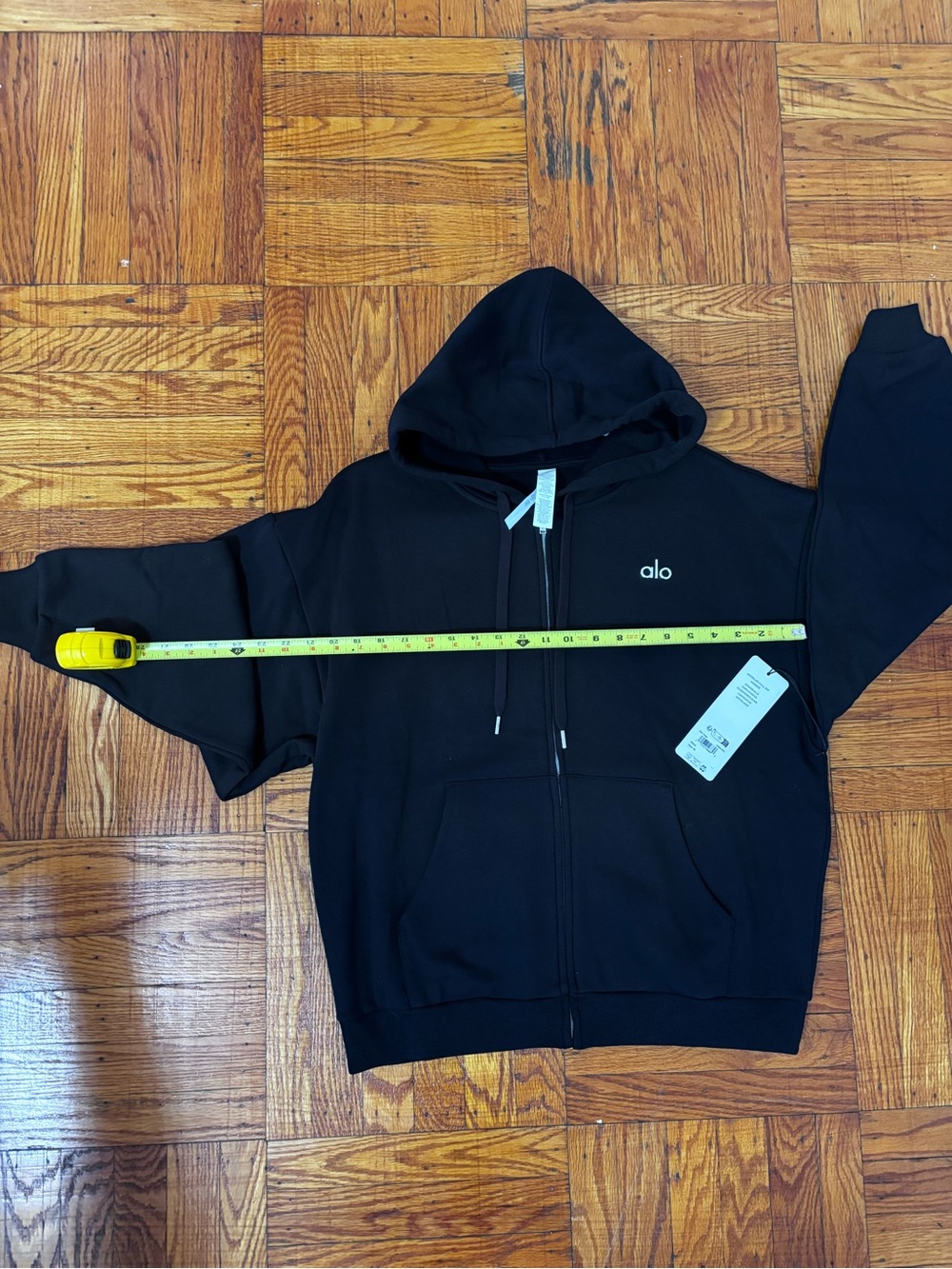 ALO Yoga Black Men's Full-Zip Hoodie Sweatshirt
